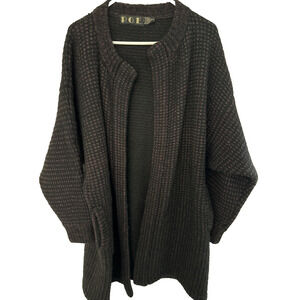 Vintage P.G.E. Womens M Wool Mohair Long Cardigan Purple/Blue Duster Sweater